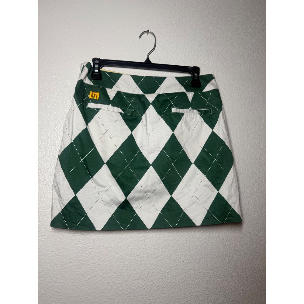 Loudmouth Michigan State Spartans Golf Skort 4 Green White Argyle MSU Skirt - Picture 5 of 11